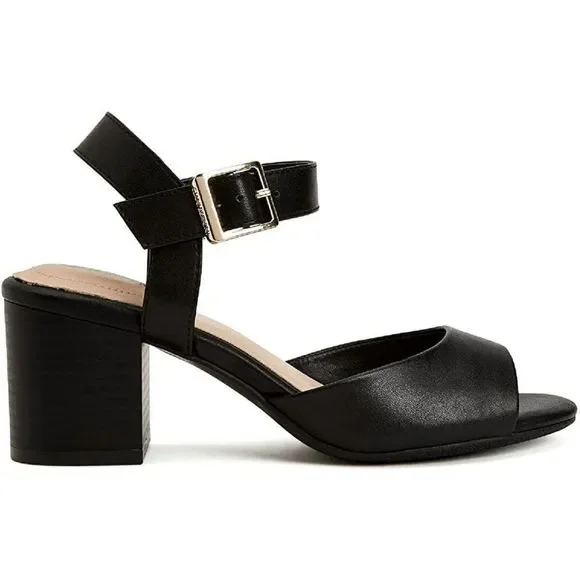 Giani Bernini Womens Townsonn Faux Leather Block Heels Black 8 Medium (B,M) up t - Picture 2 of 3